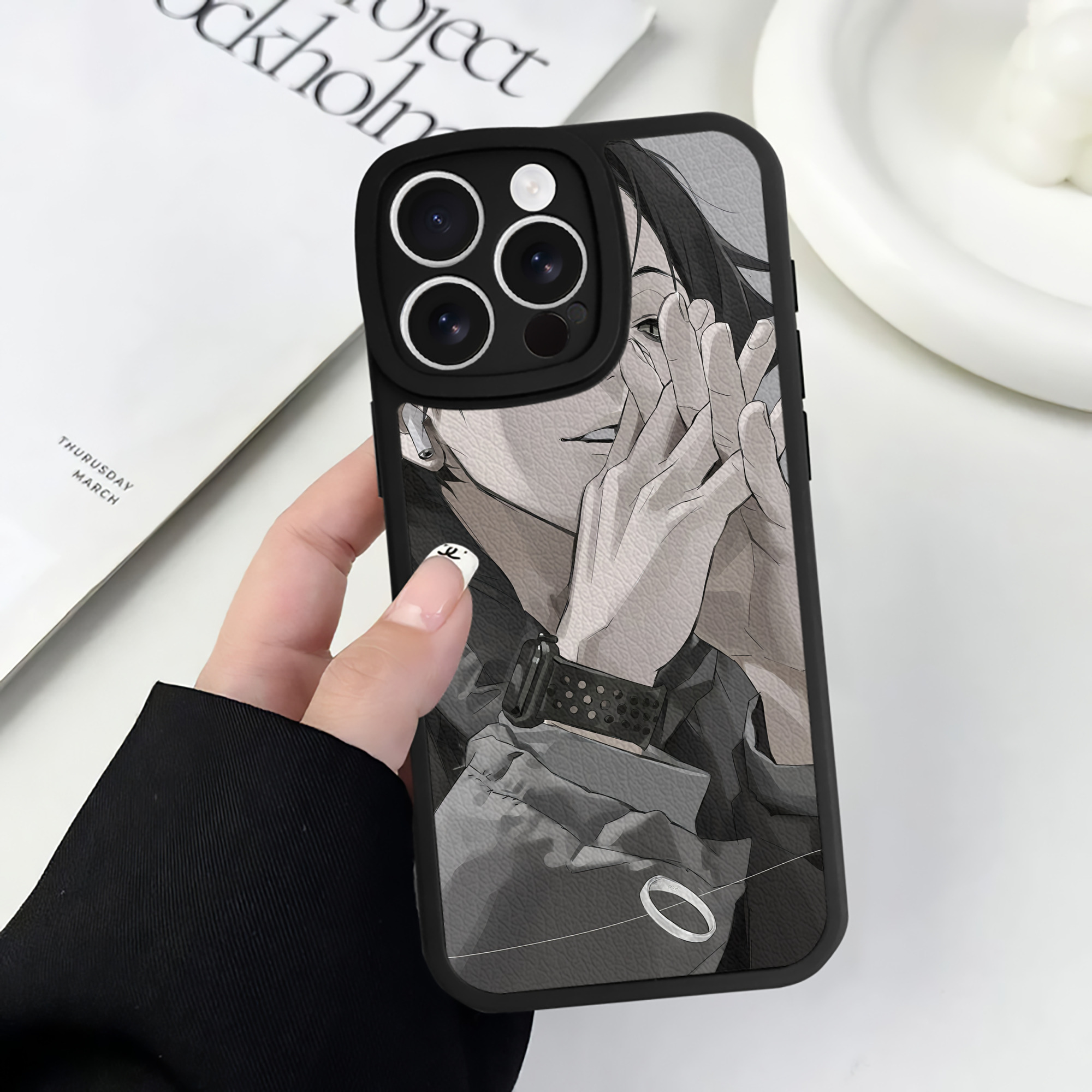 （画像用） ハイキュー!! Haikyu!! 【iPhone 16シリーズ対応】シリコンスマホケース（レザー調） 材質：シリコン